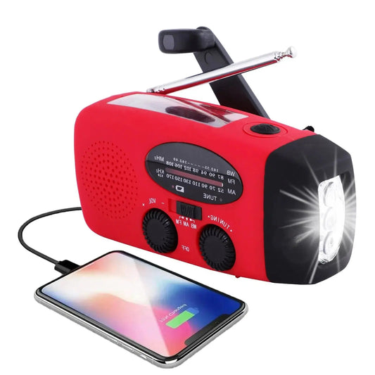 Emergency Weather Radio | Hand Crank, Flashlight, Power Bank 0