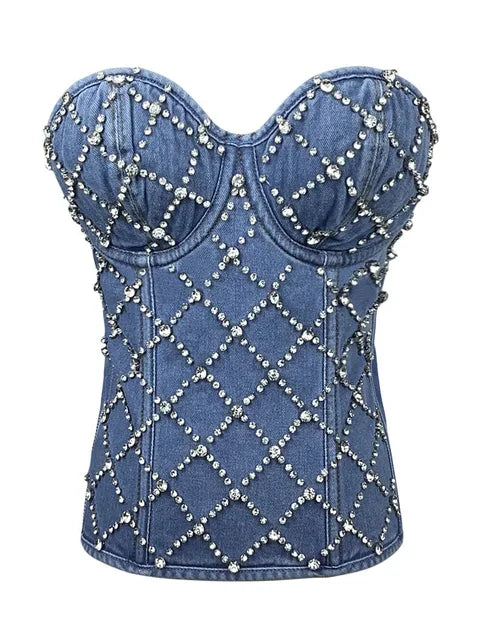 Rhinestone Cowgirl Denim Vest