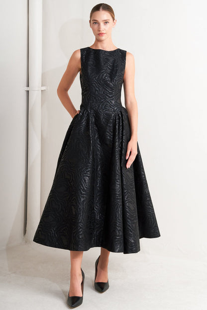 VESTITO MIDI NERO INTRECCIATO CHECK YOURSELF