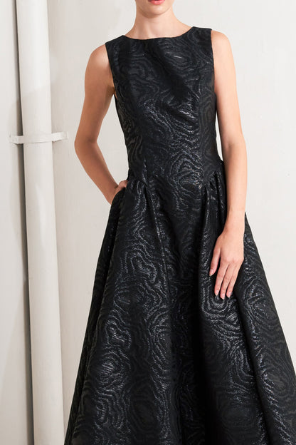 VESTITO MIDI NERO INTRECCIATO CHECK YOURSELF