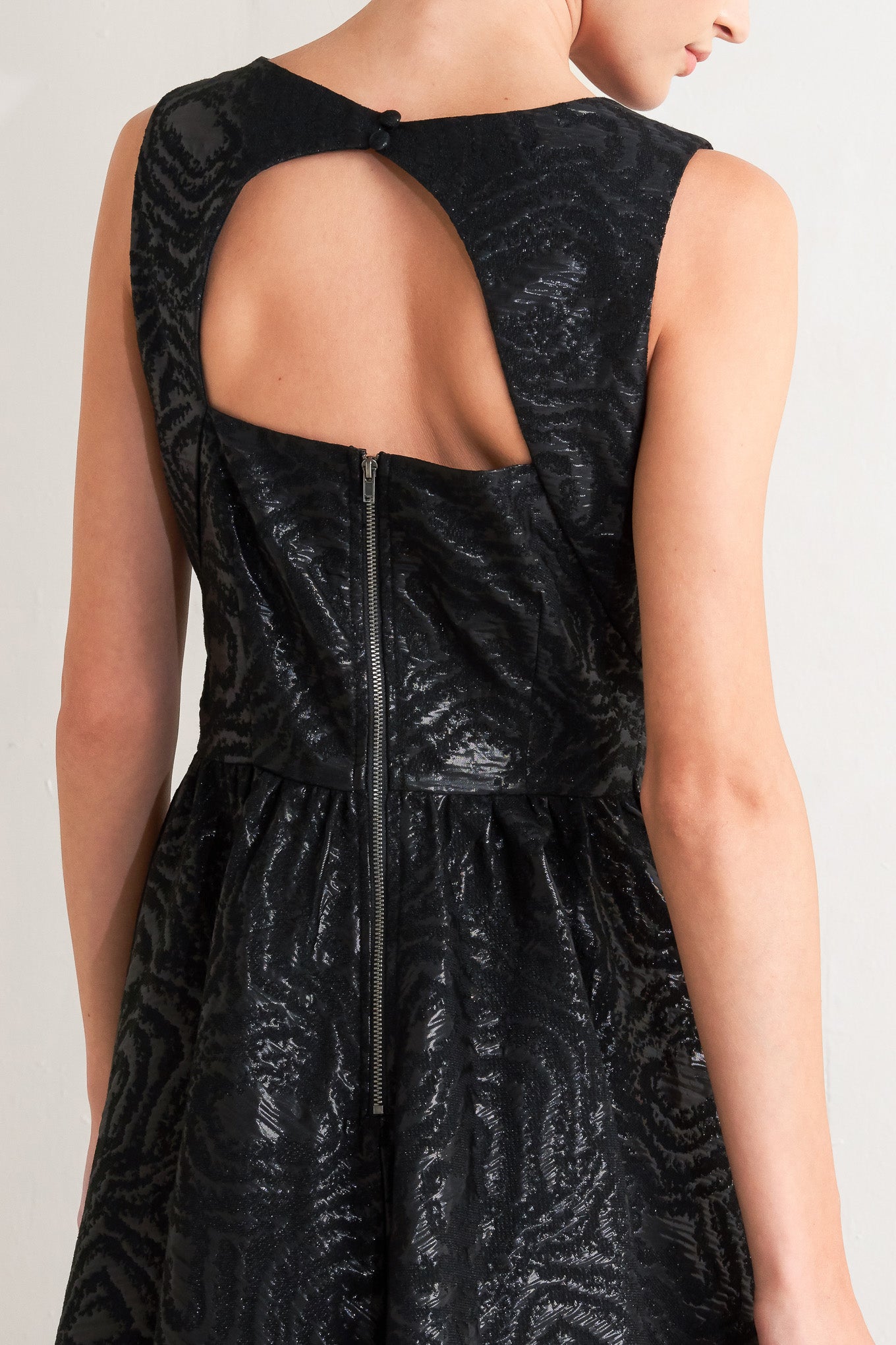 VESTITO MIDI NERO INTRECCIATO CHECK YOURSELF
