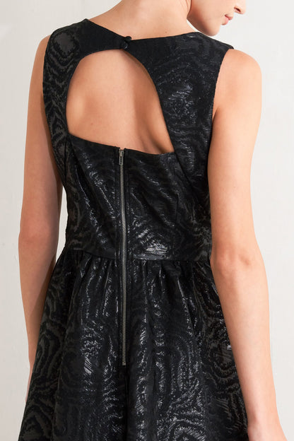VESTITO MIDI NERO INTRECCIATO CHECK YOURSELF