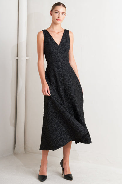 Abito midi in jacquard tessuto Femme Fatale