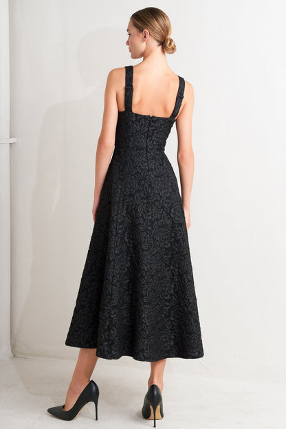 Abito midi in jacquard tessuto Femme Fatale