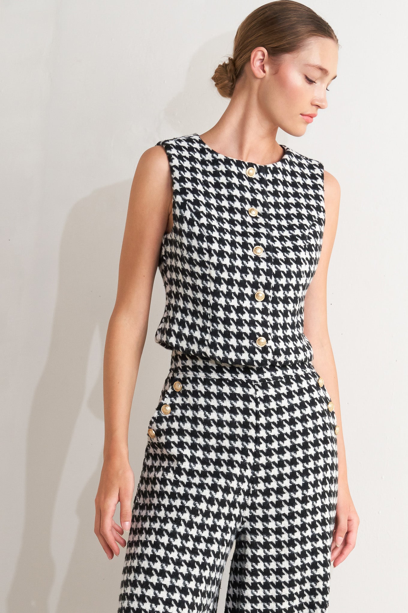 Gilet METRO ICON in tessuto pied de poule intrecciato