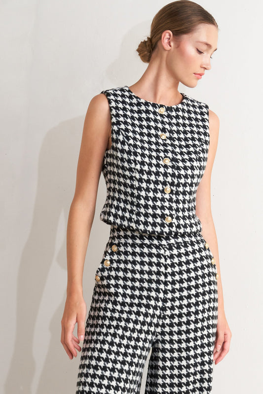 Gilet METRO ICON in tessuto pied de poule intrecciato