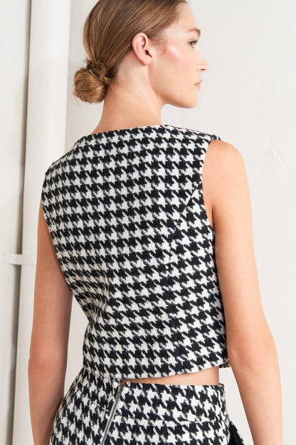 Gilet METRO ICON in tessuto pied de poule intrecciato