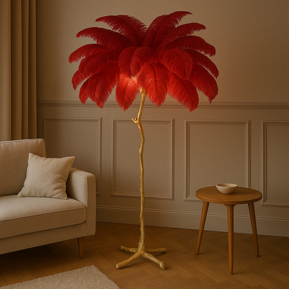 Feather Floor Lamp | Elegant Design with Adjustable LED Lighting 1
