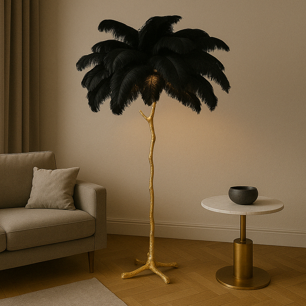 Feather Floor Lamp | Elegant Design with Adjustable LED Lighting 3