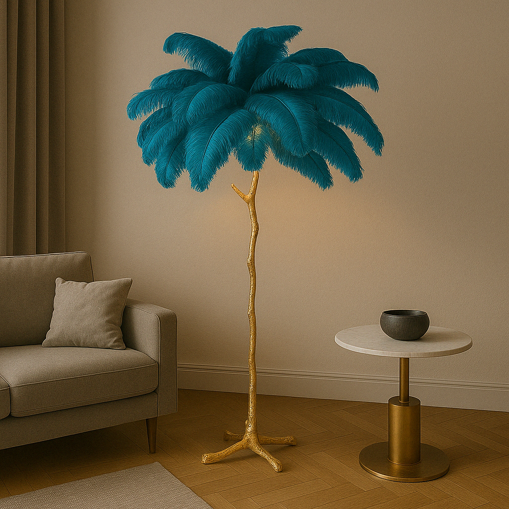 Feather Floor Lamp | Elegant Design with Adjustable LED Lighting 4