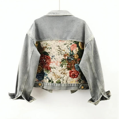 Floral Denim Jacket Women | Eco-Friendly 100% Organic Cotton Cropped Design 5