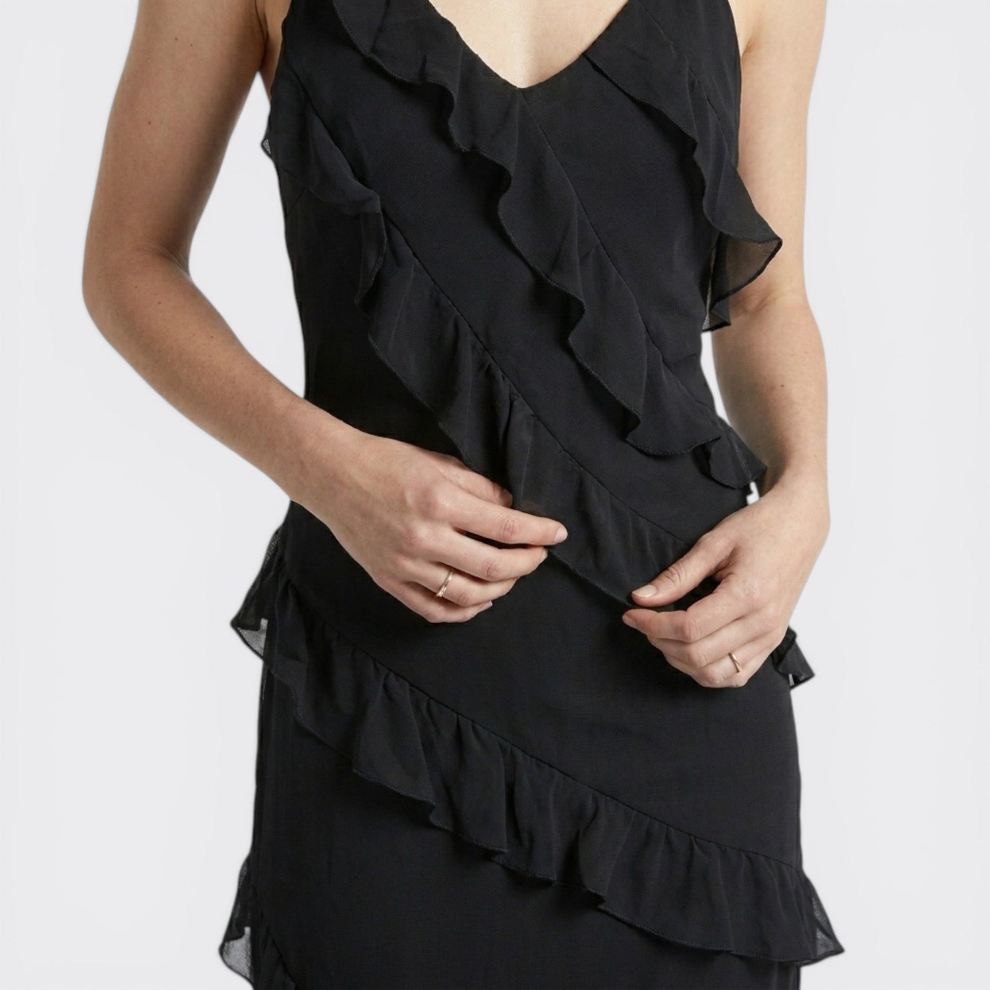 Floral Maxi Dress | Elegant Halter Neck with Cascading Ruffles 7