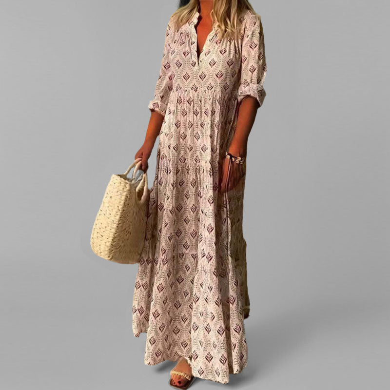 Floral Maxi Dress for Women | Lightweight Cotton with 3/4 Sleeves 0