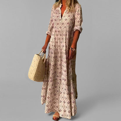 Floral Maxi Dress for Women | Lightweight Cotton with 3/4 Sleeves 0