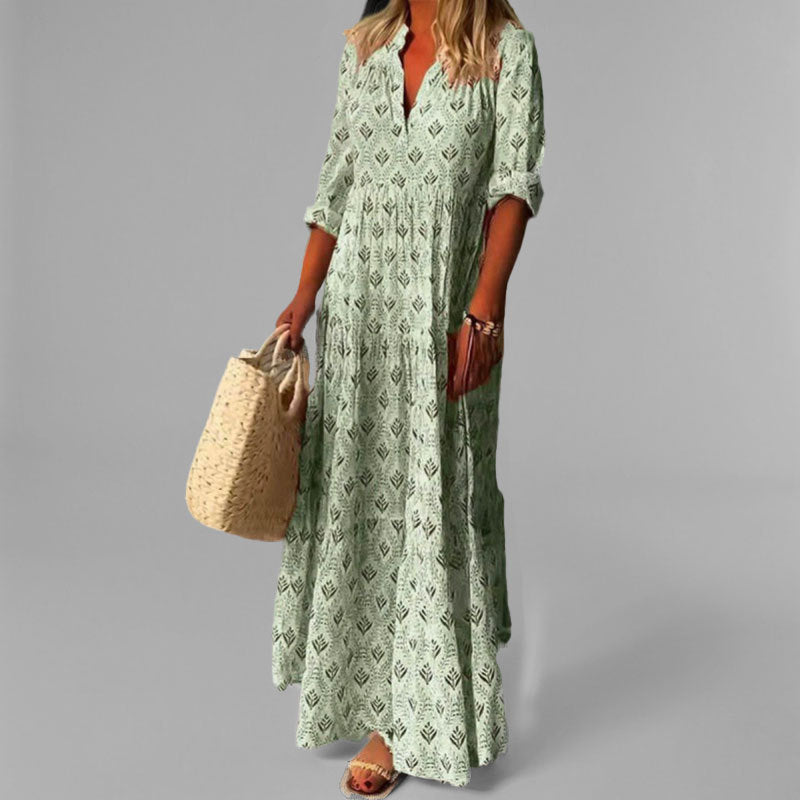 Floral Maxi Dress for Women | Lightweight Cotton with 3/4 Sleeves 1