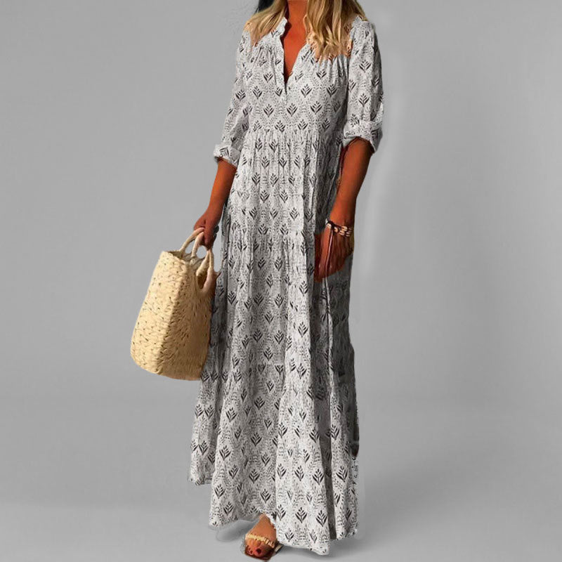 Floral Maxi Dress for Women | Lightweight Cotton with 3/4 Sleeves 2