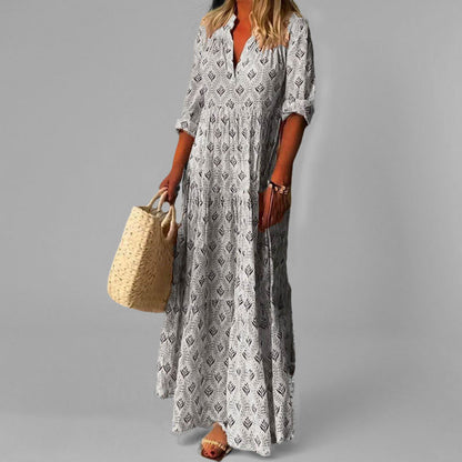 Floral Maxi Dress for Women | Lightweight Cotton with 3/4 Sleeves 2