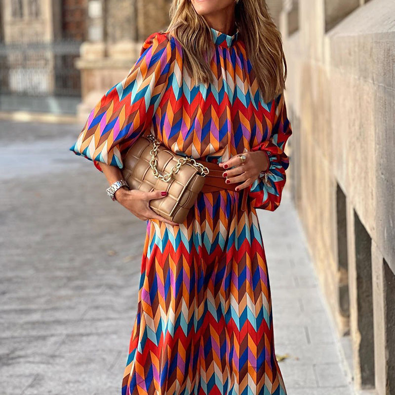 Floral Midi Dress for Women | Long Sleeve Design with Durable Fabric 0