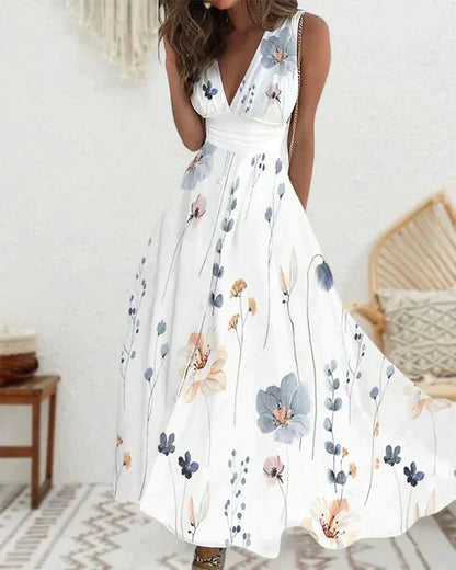 Floral Women's Dress | Lightweight Romantic V-Neck Design for Sunny Days 0