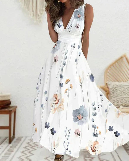Floral Women's Dress | Lightweight Romantic V-Neck Design for Sunny Days 0