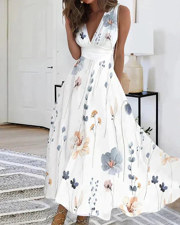 Floral Women's Dress | Lightweight Romantic V-Neck Design for Sunny Days 1