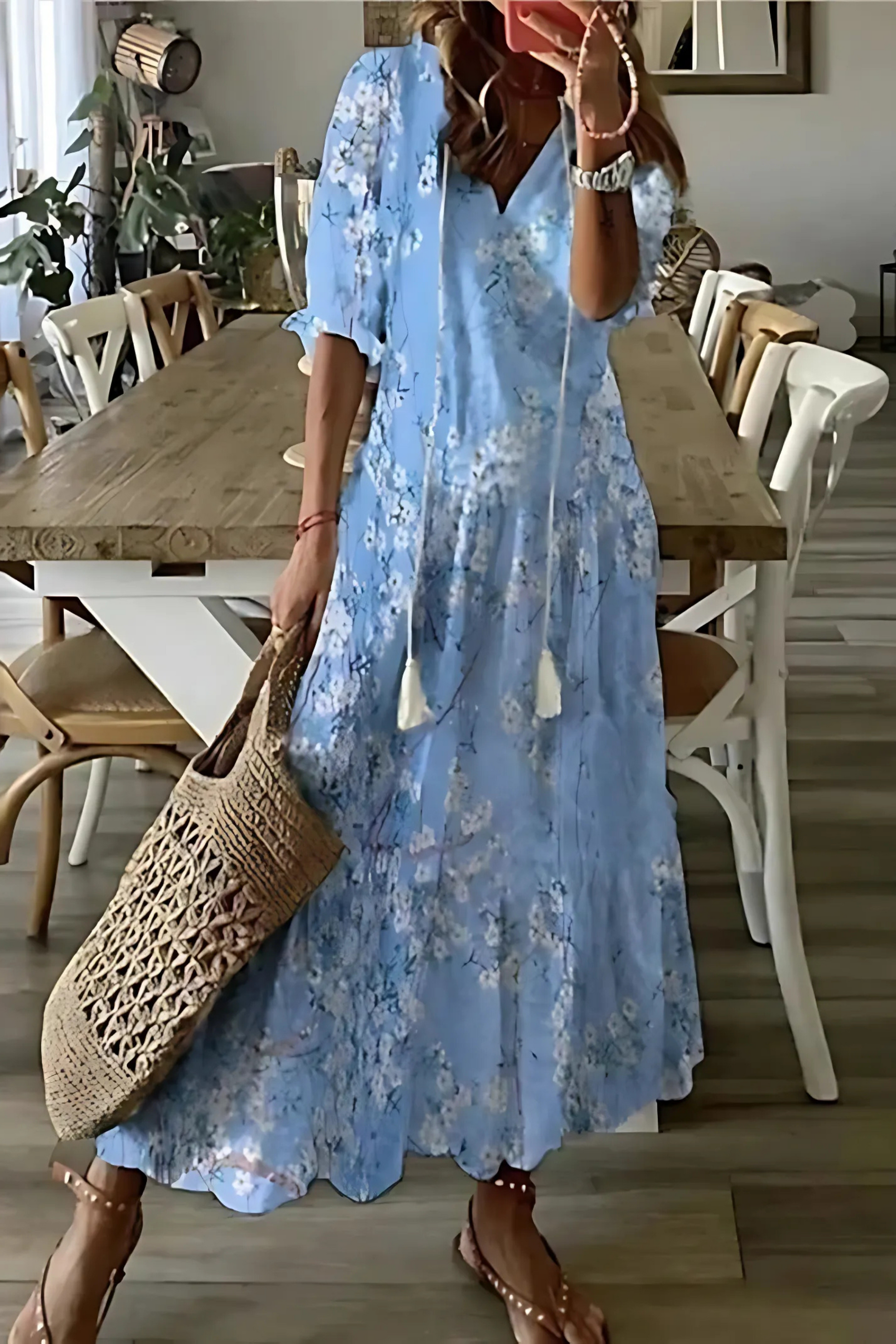 Flowing Women's Dress | Lightweight Midi with Playful Pattern & Relaxed Fit for Summer 4
