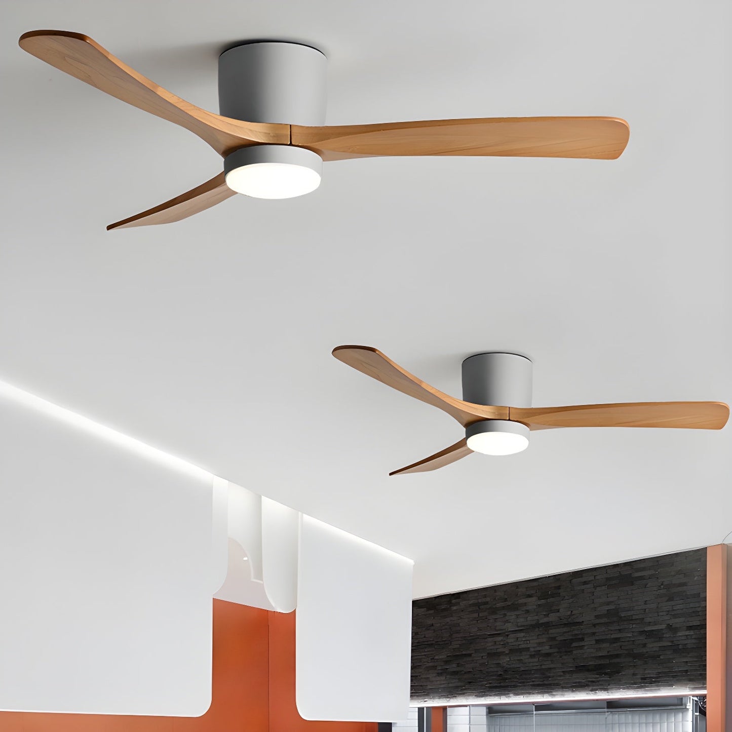 Flush Mount Ceiling Fan with Lights | Modern Minimalist Design and LED Lighting 2