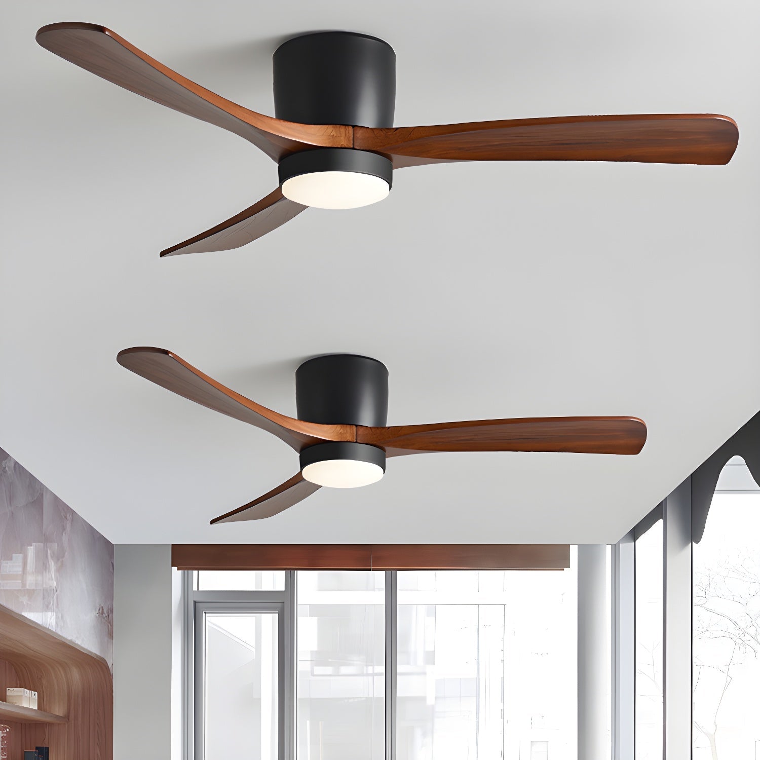 Flush Mount Ceiling Fan with Lights | Modern Minimalist Design and LED Lighting 4