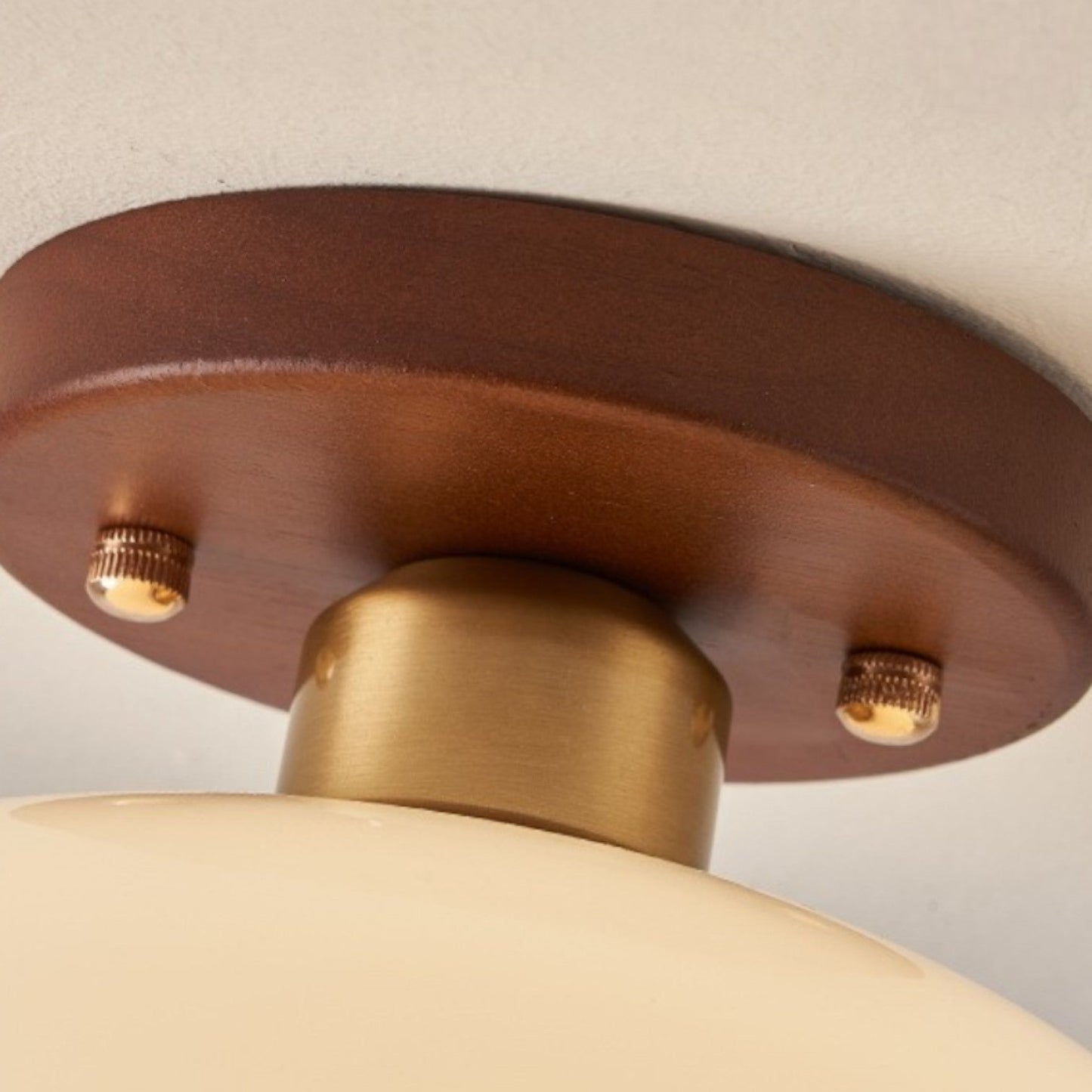 Flush Mount Ceiling Light | Cream Glass Shade with Soft LED Illumination 4