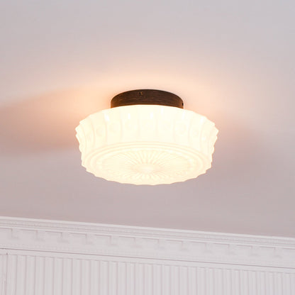 Flush Mount Ceiling Light | Elegant Metal and Glass Design for Dining Room 4