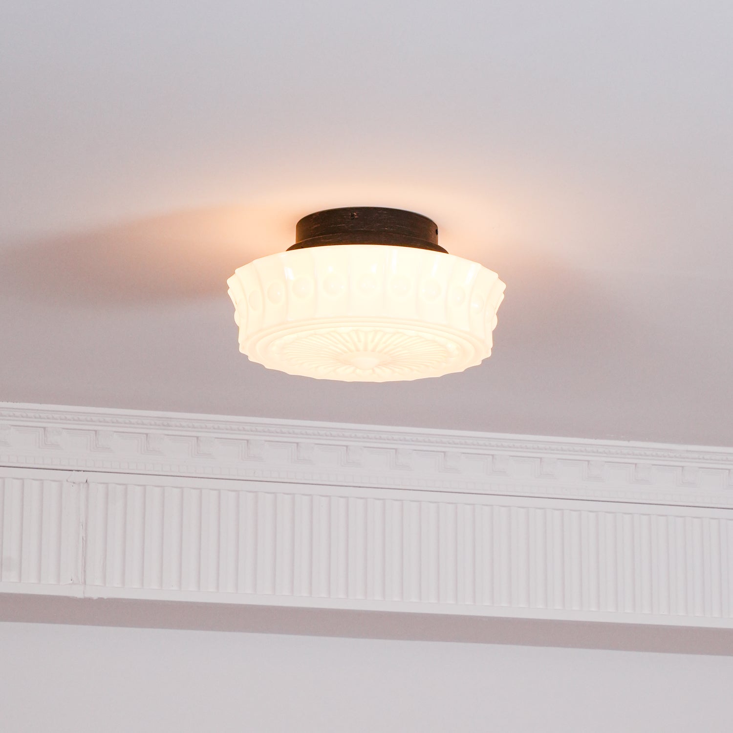 Flush Mount Ceiling Light | Elegant Metal and Glass Design for Dining Room 5