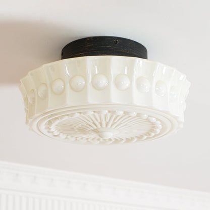 Flush Mount Ceiling Light | Elegant Metal and Glass Design for Dining Room 7