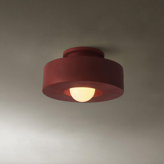 Flush Mount Ceiling Light | Hand-Built Resin Design with LED Compatibility 0