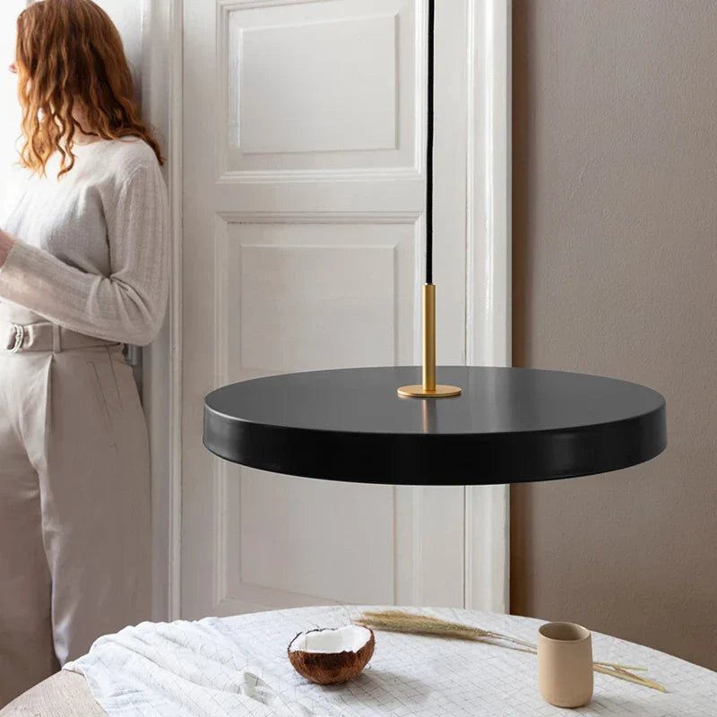 Flush Mount Ceiling Light | Modern Round Design with Brass Accents 0
