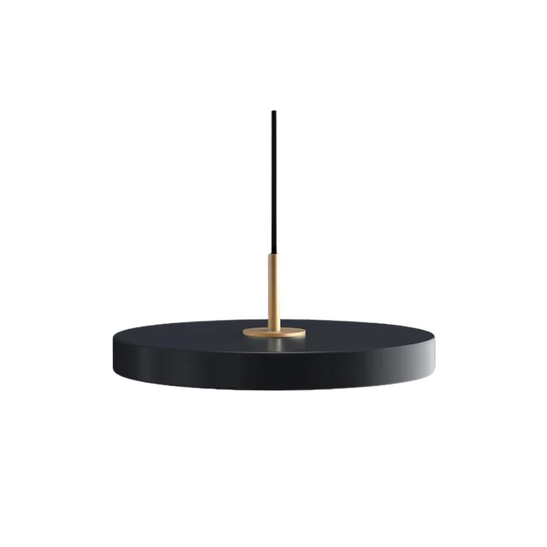 Flush Mount Ceiling Light | Modern Round Design with Brass Accents 1
