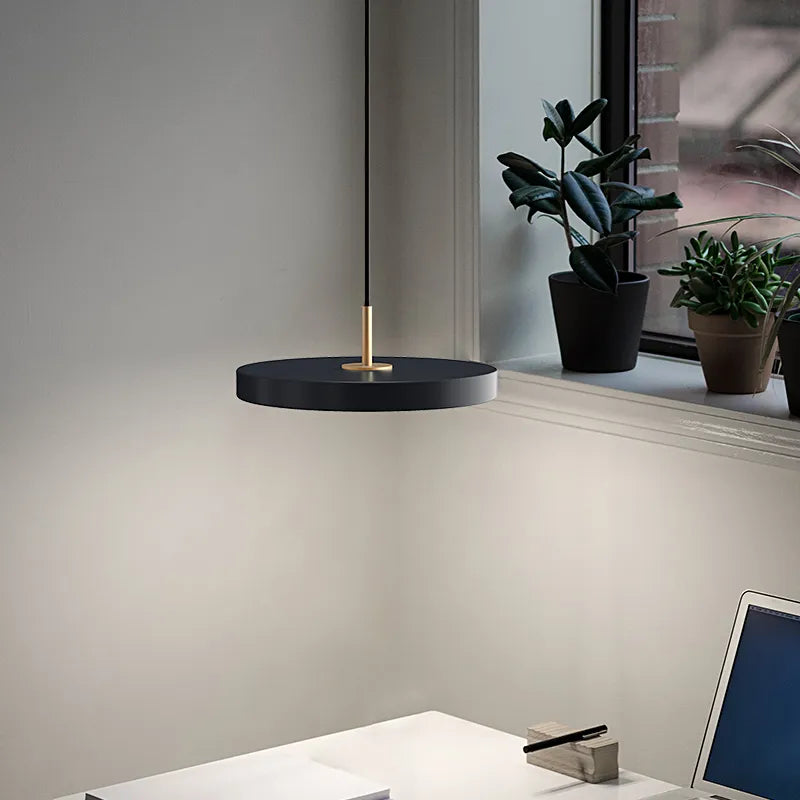 Flush Mount Ceiling Light | Modern Round Design with Brass Accents 3