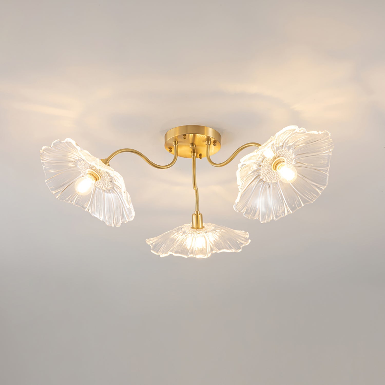 Flush Mount Ceiling Light | Unique Leaf-Shaped Frosted Glass Design with Soft LED Illumination 0