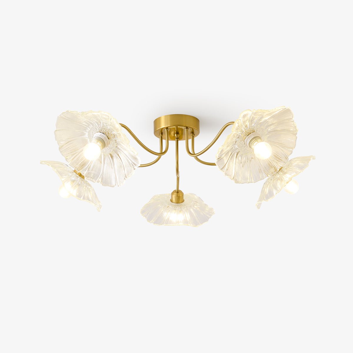 Flush Mount Ceiling Light | Unique Leaf-Shaped Frosted Glass Design with Soft LED Illumination 1