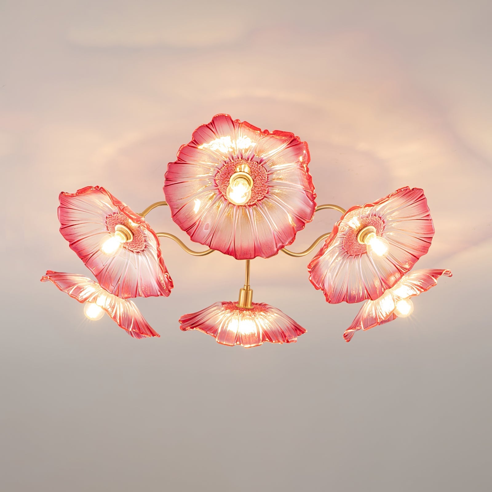 Flush Mount Ceiling Light | Unique Leaf-Shaped Frosted Glass Design with Soft LED Illumination 10