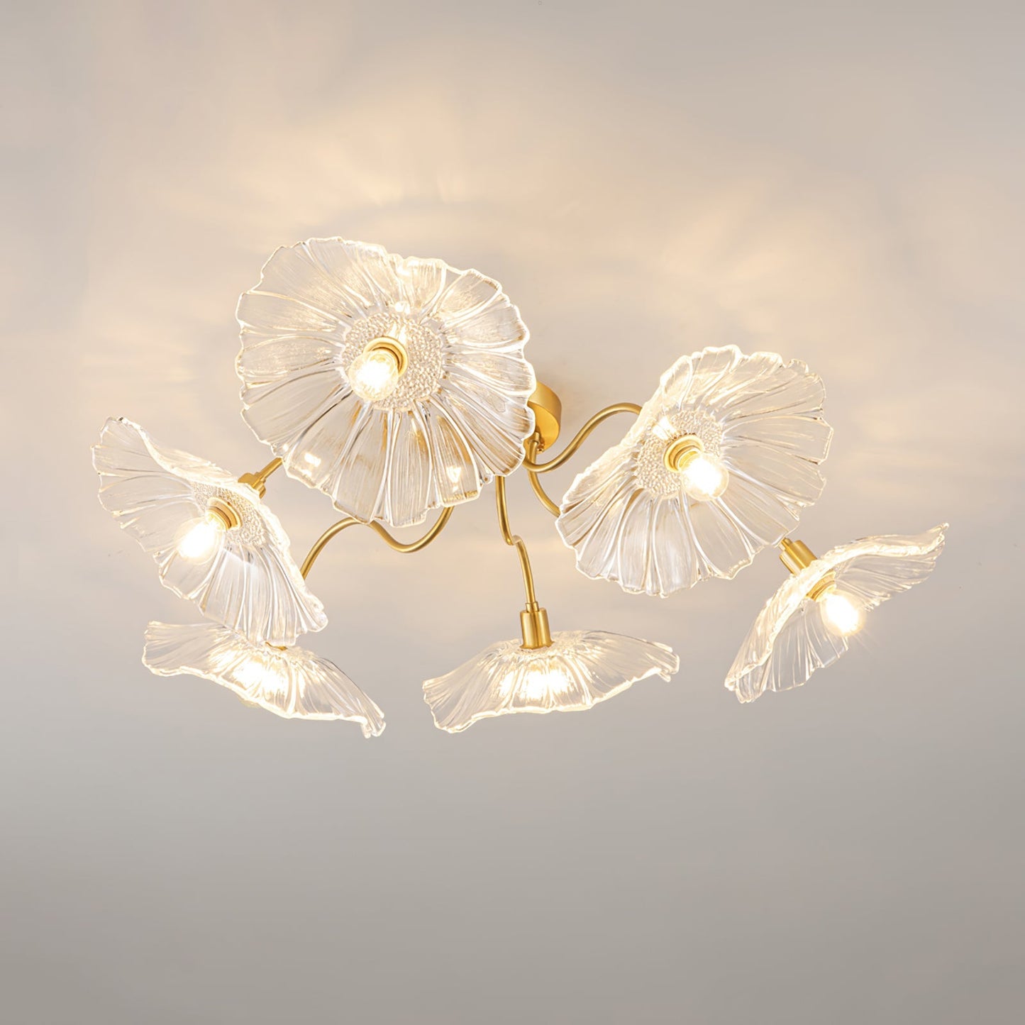 Flush Mount Ceiling Light | Unique Leaf-Shaped Frosted Glass Design with Soft LED Illumination 11