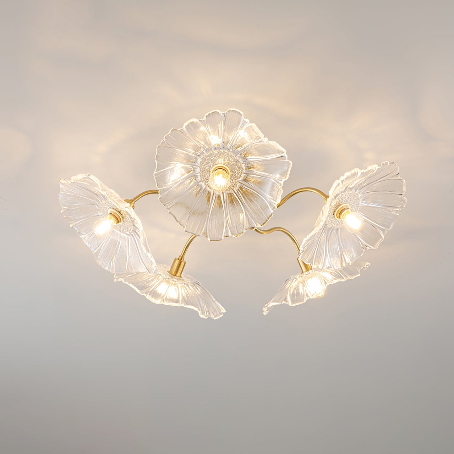Flush Mount Ceiling Light | Unique Leaf-Shaped Frosted Glass Design with Soft LED Illumination 12