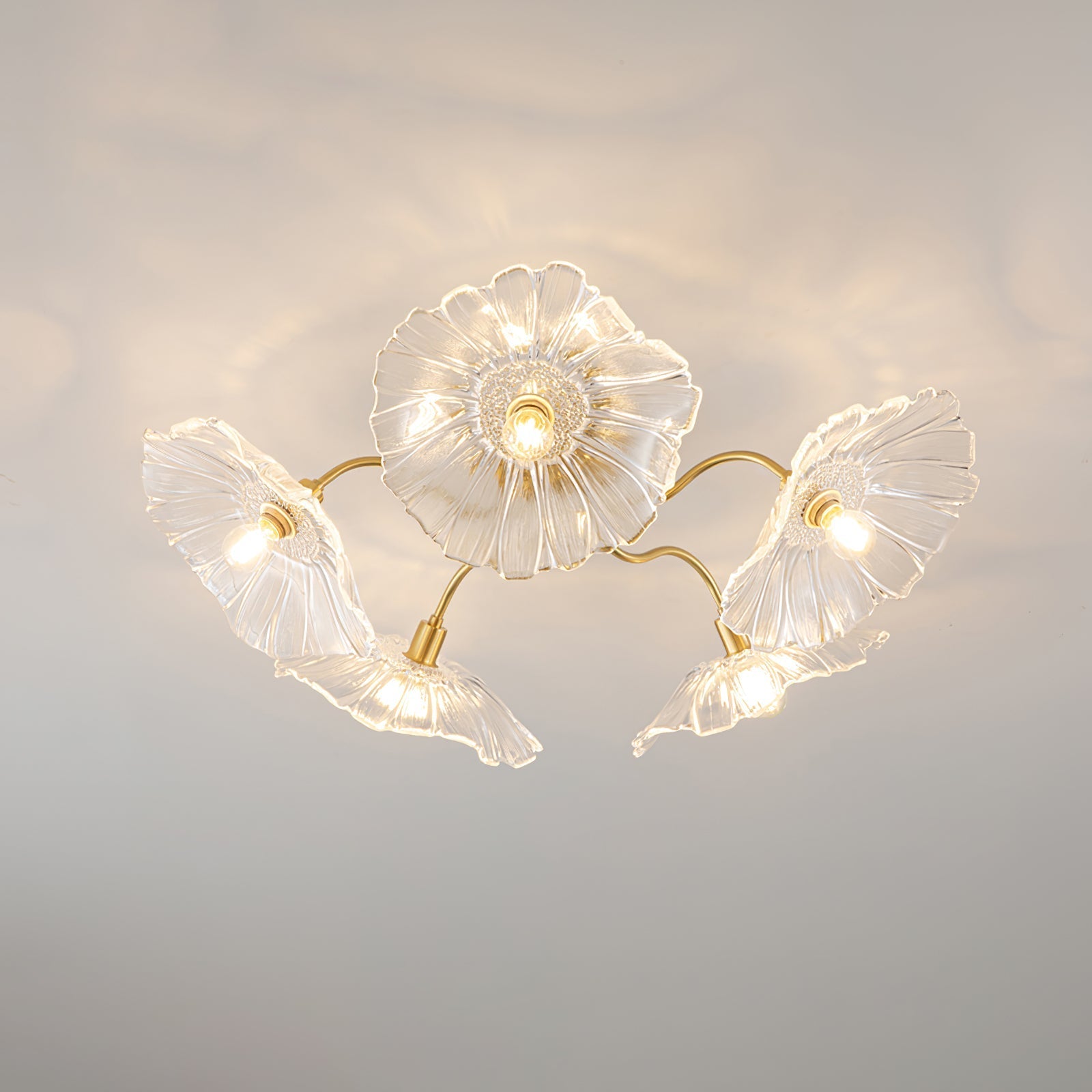 Flush Mount Ceiling Light | Unique Leaf-Shaped Frosted Glass Design with Soft LED Illumination 12