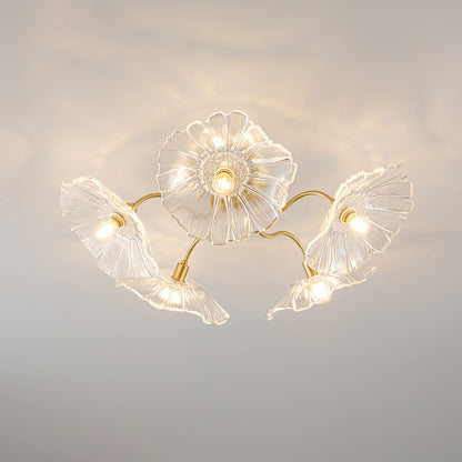 Flush Mount Ceiling Light | Unique Leaf-Shaped Frosted Glass Design with Soft LED Illumination 12