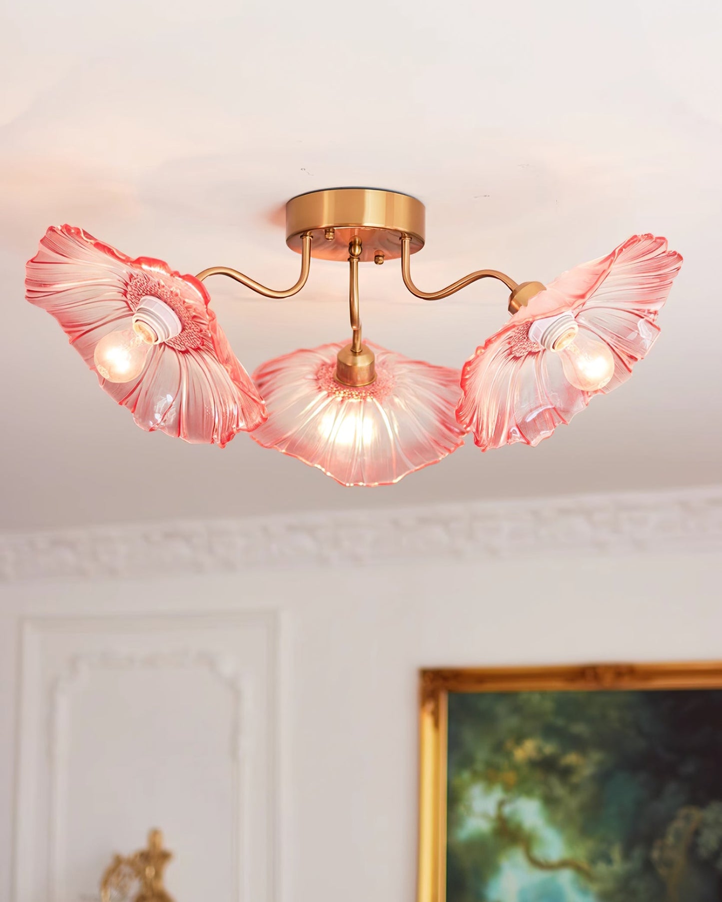 Flush Mount Ceiling Light | Unique Leaf-Shaped Frosted Glass Design with Soft LED Illumination 4
