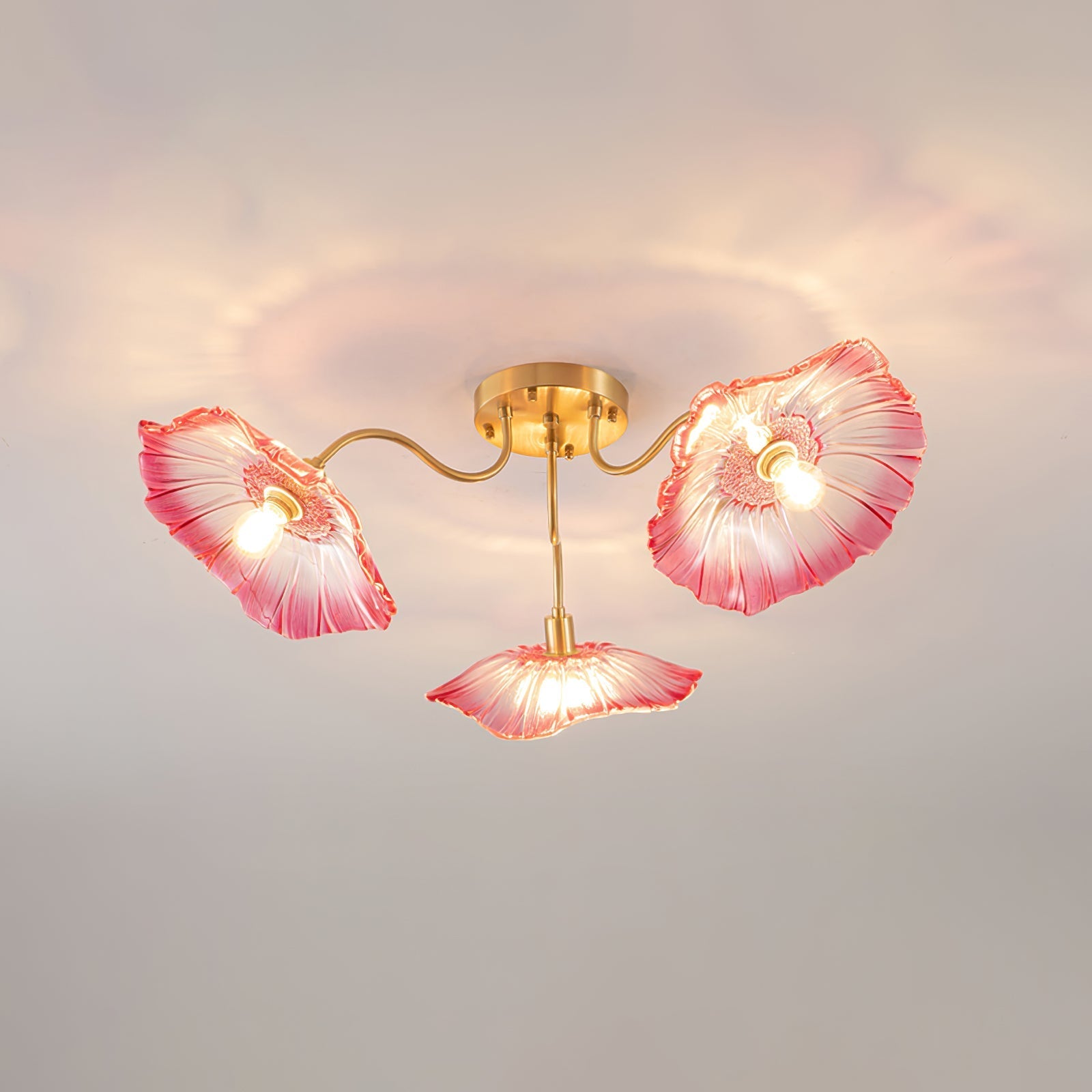 Flush Mount Ceiling Light | Unique Leaf-Shaped Frosted Glass Design with Soft LED Illumination 9