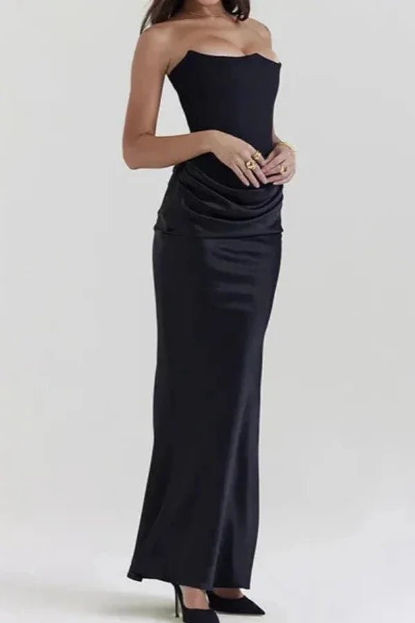 Formal Gown | Sculpted Corset Bodice with Cascading Satin for Wedding Guests 3