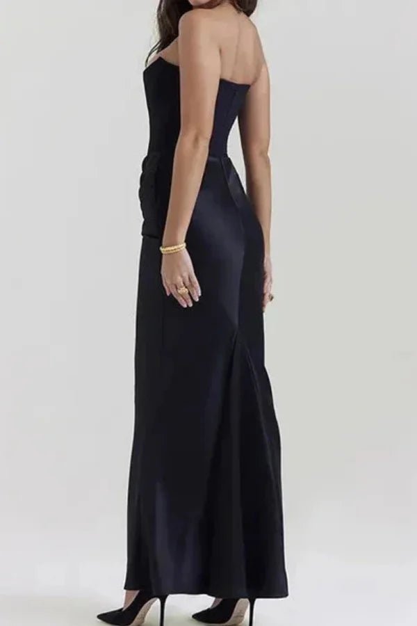 Formal Gown | Sculpted Corset Bodice with Cascading Satin for Wedding Guests 4