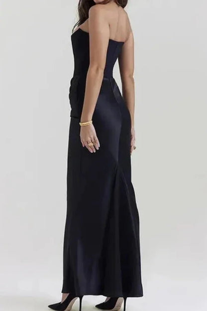 Formal Gown | Sculpted Corset Bodice with Cascading Satin for Wedding Guests 4