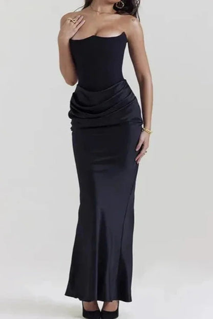 Formal Gown | Sculpted Corset Bodice with Cascading Satin for Wedding Guests 5