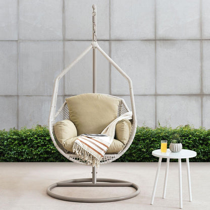Freestanding Egg Swing Chair | Comfortable Outdoor Hanging Chair with Cushions 1